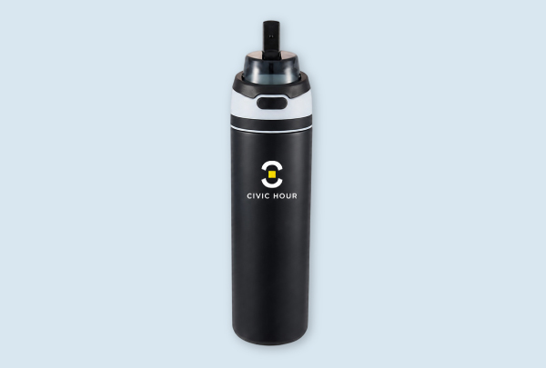 Recycled Stainless Flip Straw Bottle