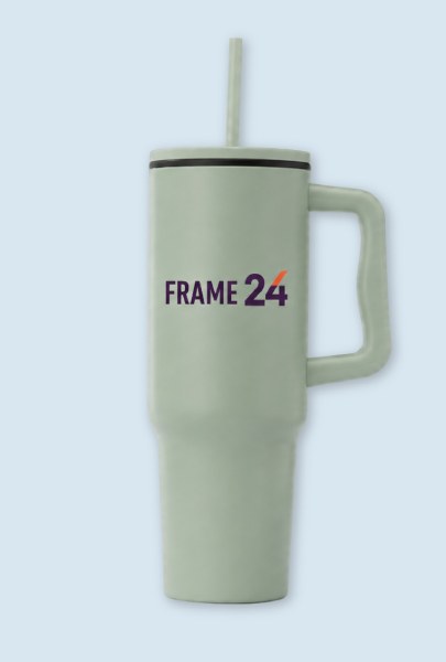 Stainless Steel Tumbler with Plastic Liner and Straw